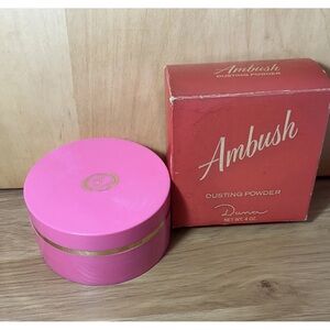 Dana Ambush Dusting Powder 4 oz Vintage NEW w/ Puff Pink Case & Box NOS